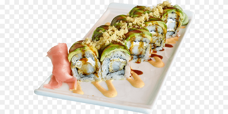 Almost Perfect Roll Sushi, Meal, Dish, Food, Grain Png Image