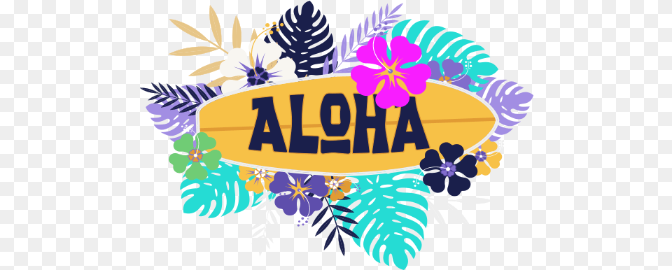 Aloha Decorative, Art, Graphics, Purple, Floral Design Free Png Download