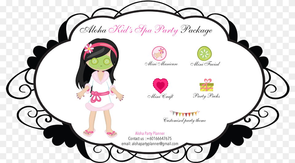 Aloha Kid39s Spa Party Package Kids Spa Package, Publication, Book, Mail, Greeting Card Png Image
