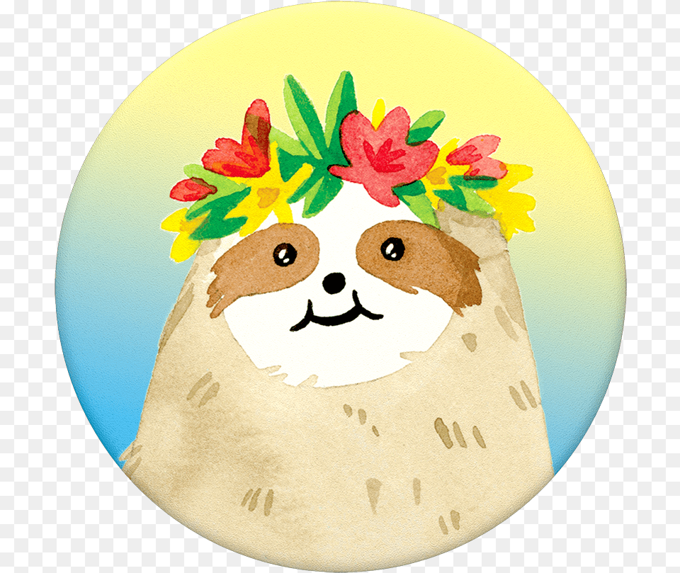 Aloha Sloth Gradient Popsocket, Pattern, Face, Head, Person Free Png