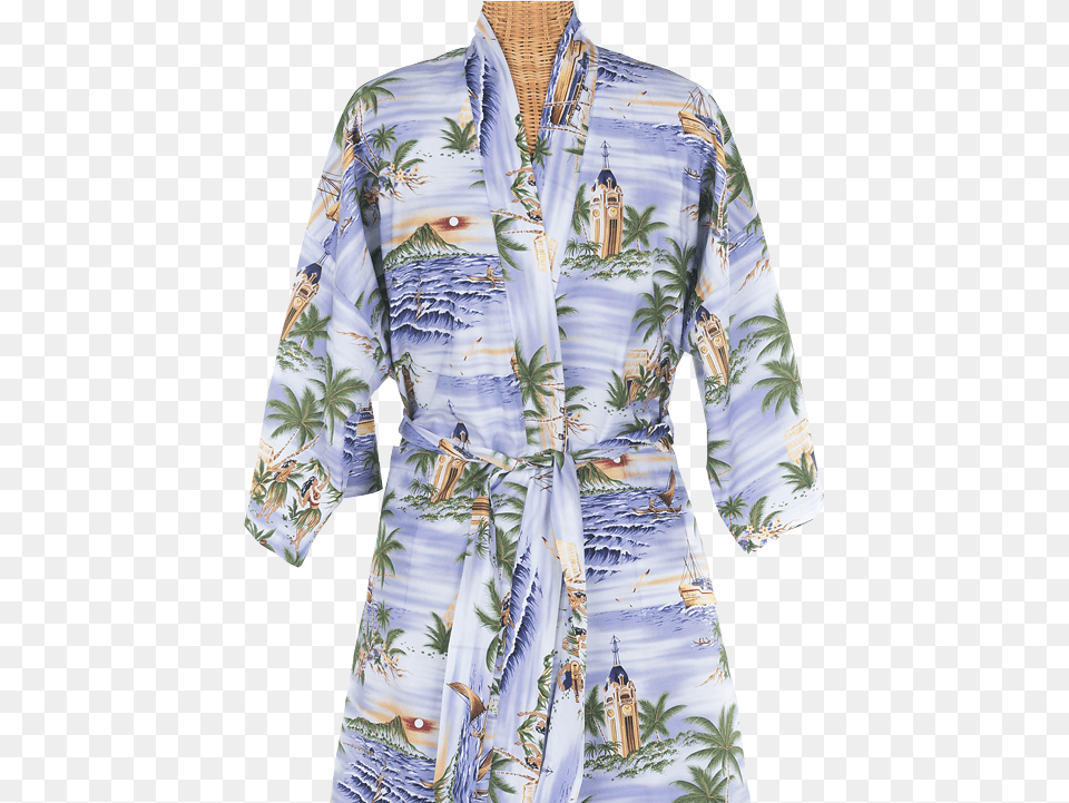 Aloha Tower Kimono Pattern, Clothing, Fashion, Robe, Beachwear Png