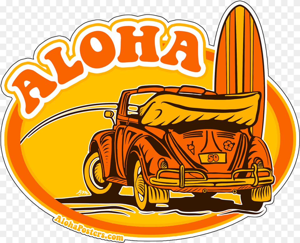 Alohaposters Sunset Beetle Sticker, Car, Transportation, Vehicle, Machine Free Png