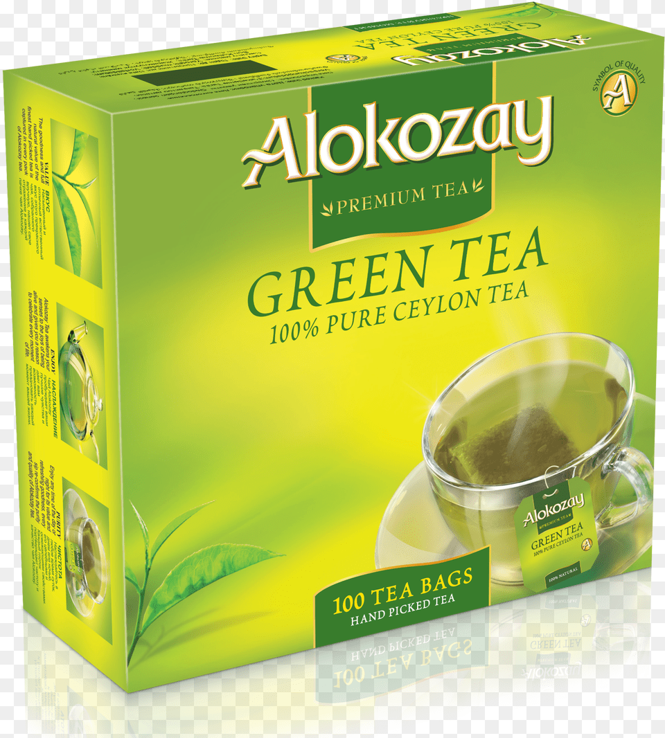 Alokozay Green Tea 100 Bags, Beverage, Green Tea, Cup Png Image