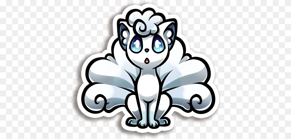 Alolan Vulpix Vinyl Sticker Alola, Art, Face, Head, Person Free Png