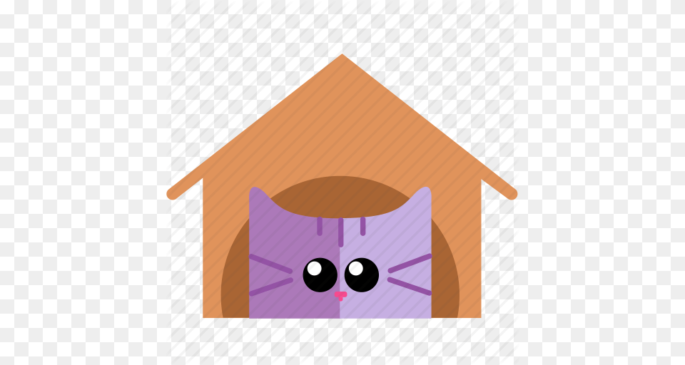 Alone Cat Cute Face Home House Icon, Dog House, Den, Indoors, Kennel Free Transparent Png