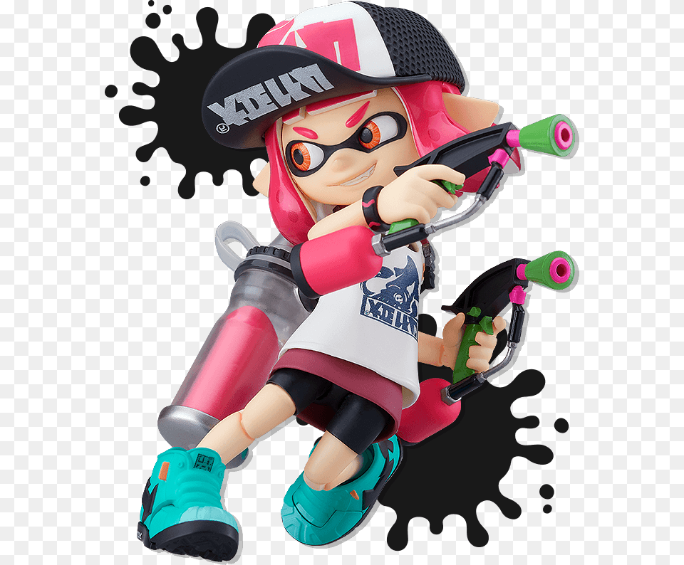 Along With Two Squid Figures Effect Parts And More Figma Splatoon Figure, Baby, Person, Face, Head Free Transparent Png