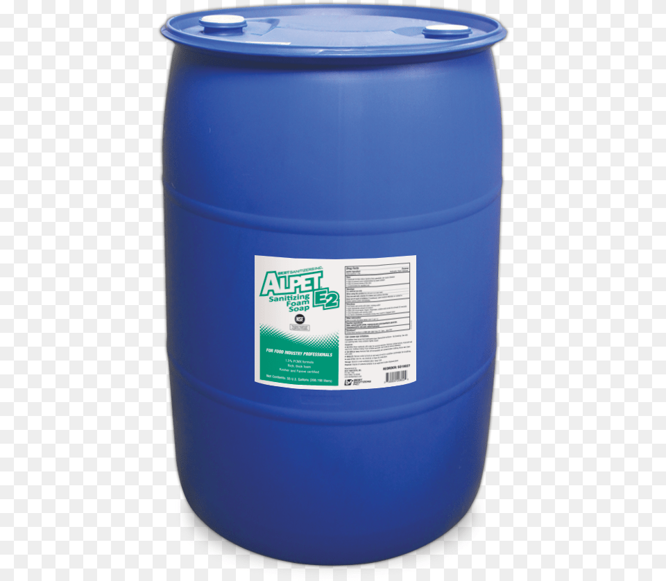 Alpet E2 Sanitizing Foam Soap 55 Gallon Drum Hand Sanitizer, Barrel, Can, Tin Free Transparent Png