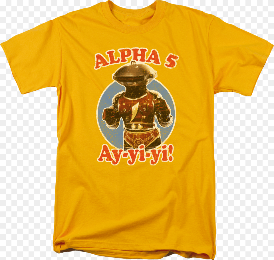 Alpha 5 Mighty Morphin Power Rangers T Shirt Miami Miracle T Shirt, Clothing, T-shirt, Person Free Transparent Png