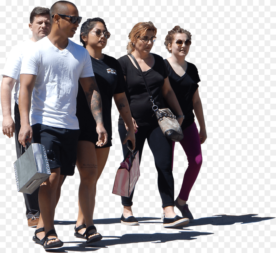 Alpha Channel Compositing Walking Transparent People Group, Accessories, Shorts, Bag, Clothing Free Png