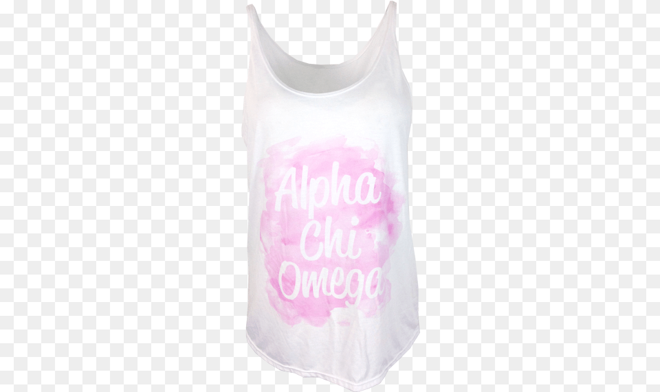 Alpha Chi Omega Pink Watercolor Tank Active Tank, Clothing, Tank Top Png Image