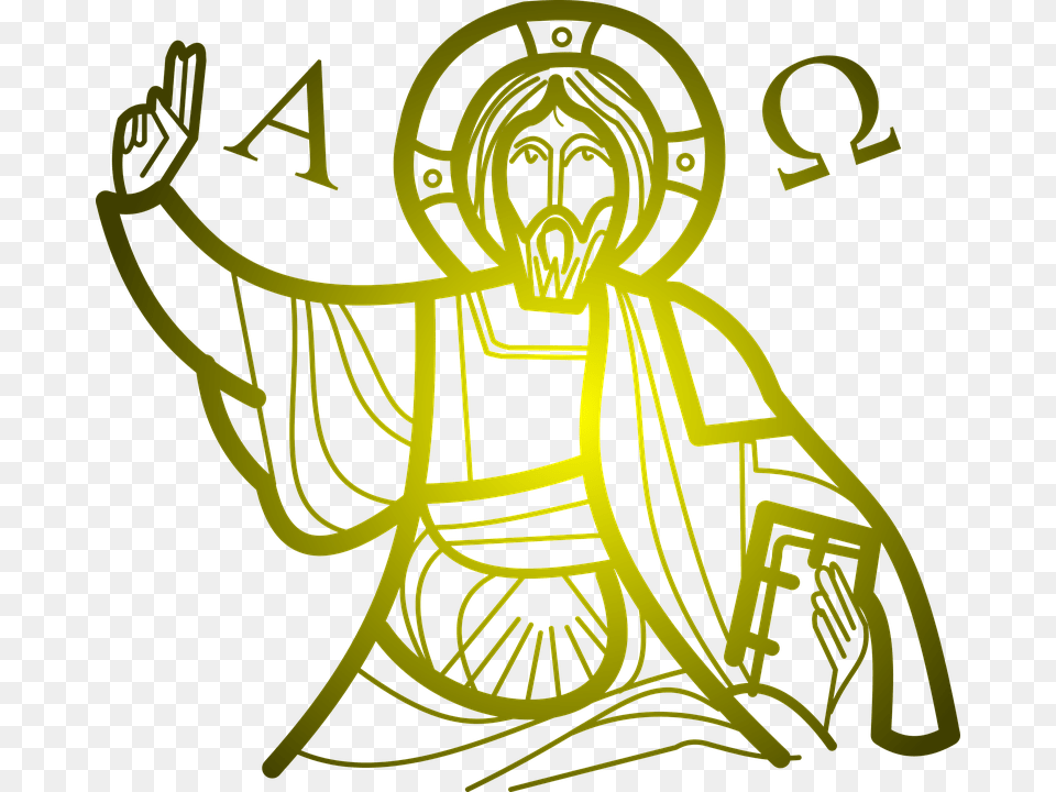 Alpha Christ Christian Comic Characters Jesus Pantocrator Clipart, Emblem, Logo, Symbol Free Png
