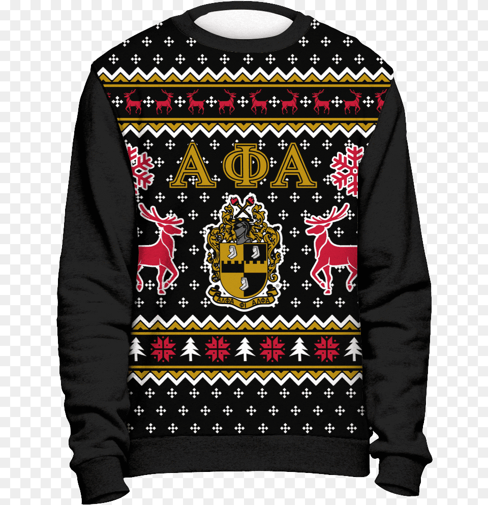 Alpha Phi Alpha Ugly Christmas Sweater Ugly Christmas Sweater, Clothing, Hoodie, Knitwear, Sweatshirt Free Png Download