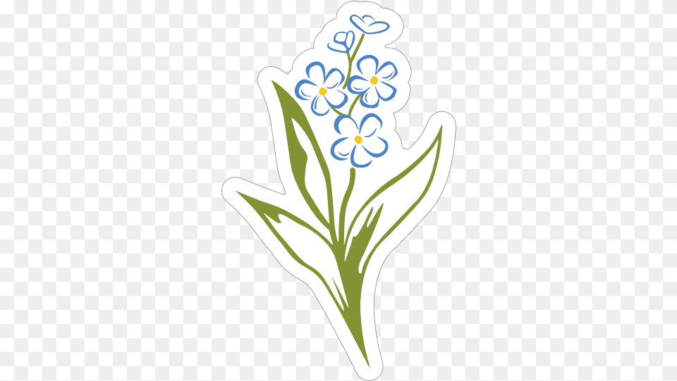Alpha Phi Forget Me Not Flower Sticker Iris, Plant, Person Free Transparent Png