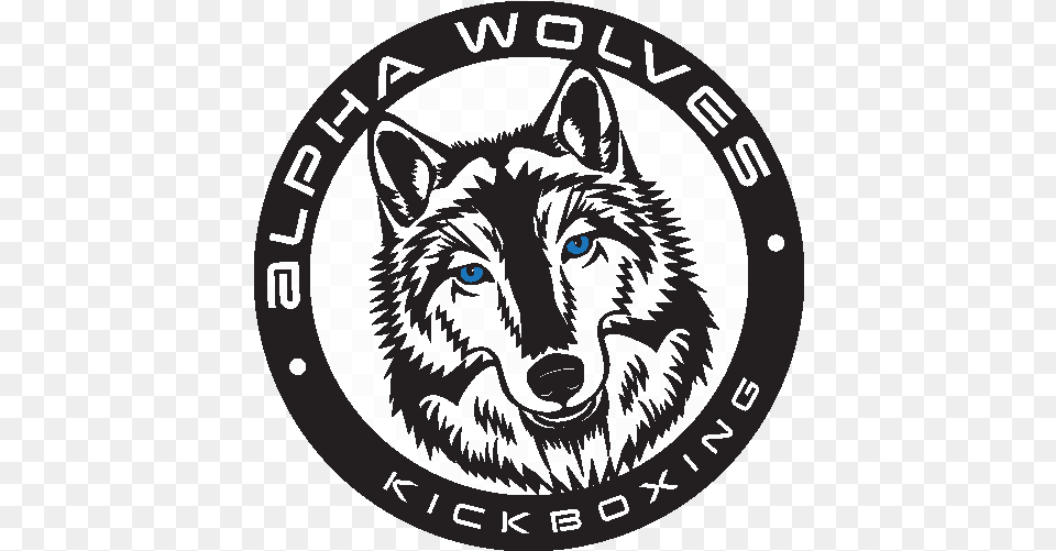 Alpha Wolvescirclelogoblack Alpha Wolves Kickboxing Wolf In A Circle, Logo, Animal, Mammal, Person Free Png Download
