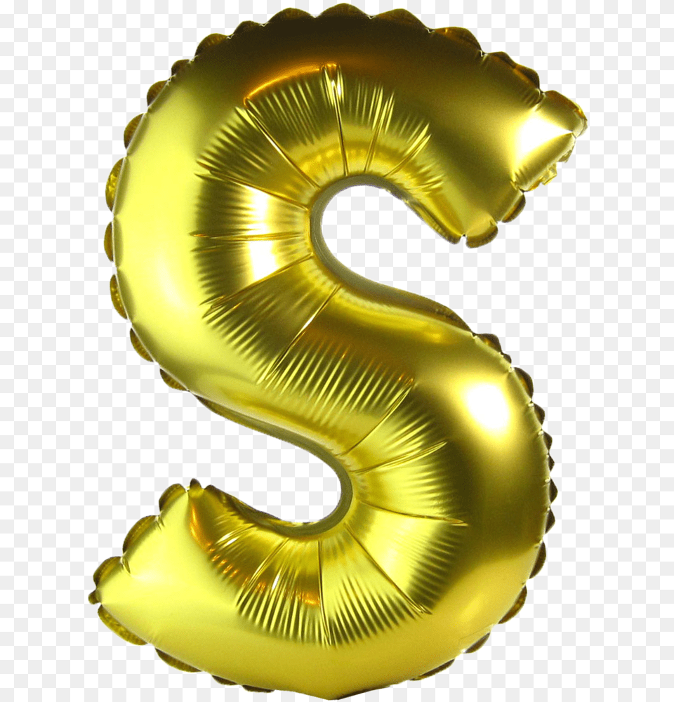 Alphabet Balloons S Balloon Letter Gold, Symbol, Number, Text, Fungus Free Transparent Png