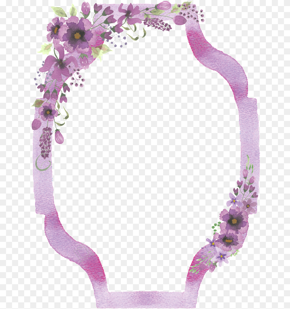 Alphabet Border Picture Necklace, Flower, Plant, Purple, Accessories Free Png