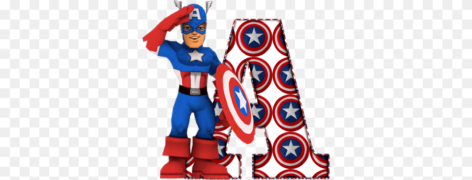 Alphabet Captain America Super Hero Theme, Clothing, Costume, Person, Baby Png Image