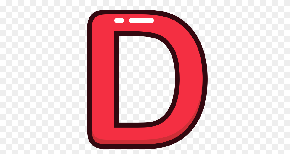 Alphabet D Letter Letters Red Icon, Number, Symbol, Text, Electronics Png Image