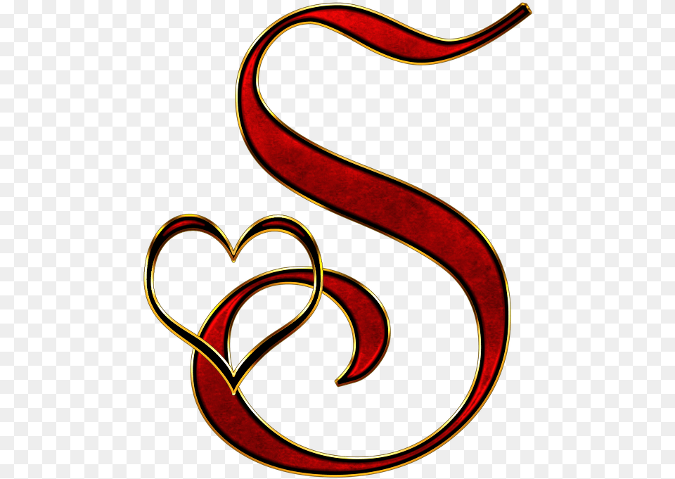 Alphabet Letter Initial Heart Background S Letter S, Text, Calligraphy, Handwriting, Symbol Png