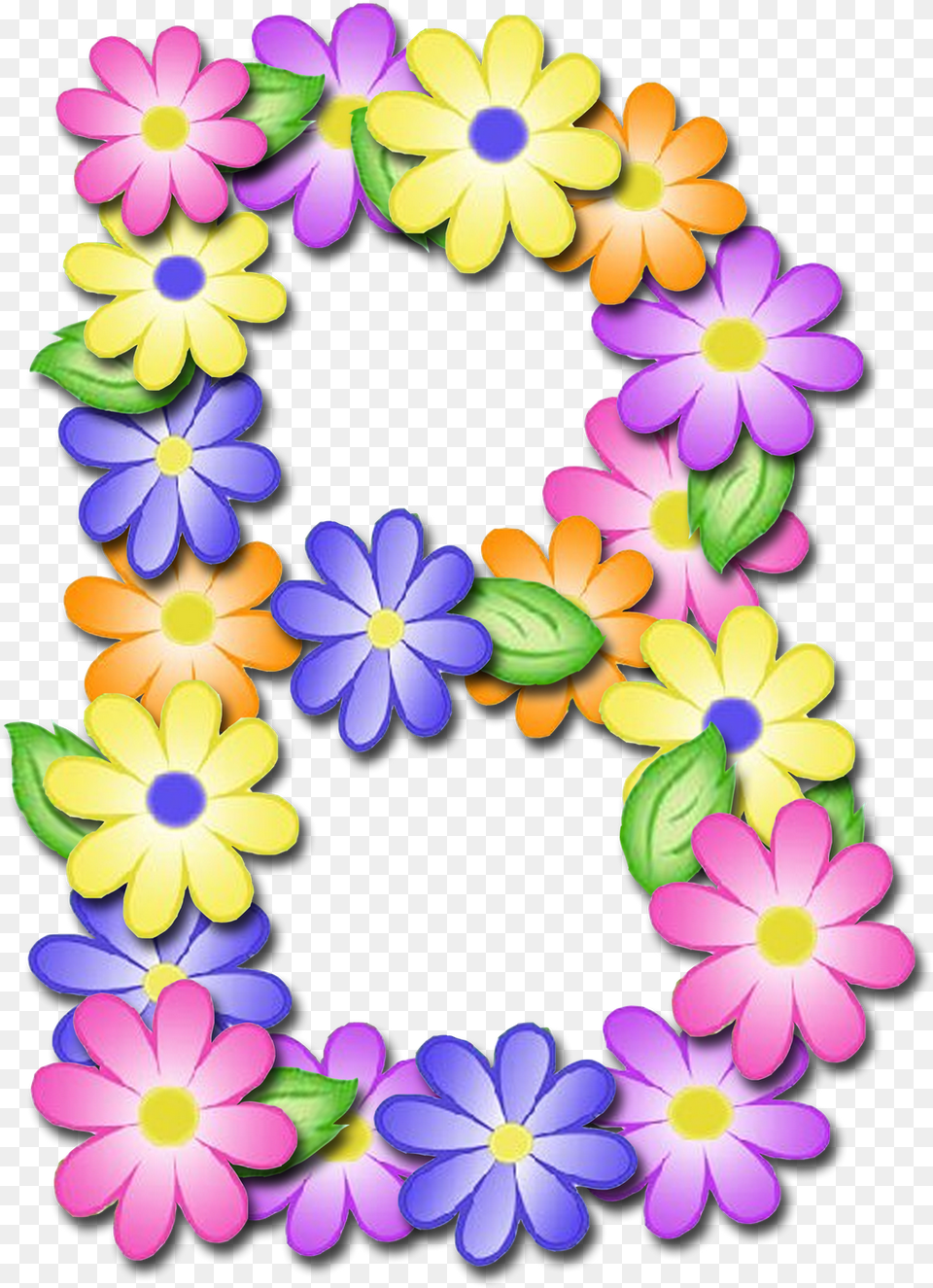 Alphabet Letter N Digital Data Pastel Flower Clipart, Plant, Daisy, Purple, Pattern Free Png Download