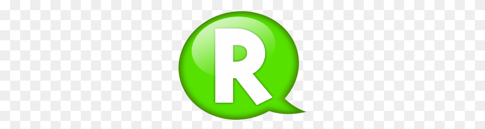 Alphabet Letter R Icon Of Speech Balloon Green Icons, Symbol, Disk, Text, Number Png Image