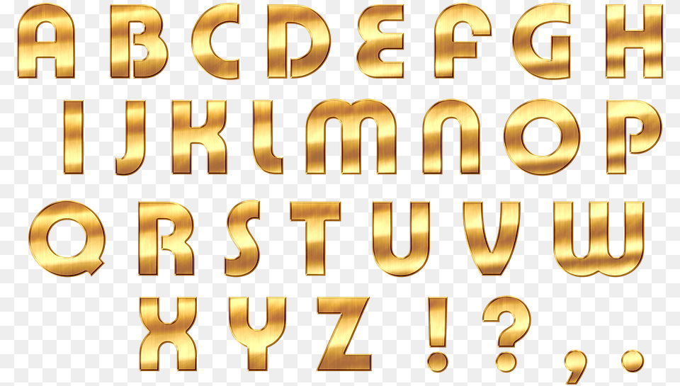 Alphabet Letters Gold Abc Font Shiny Gloss Noble Gold Letters, Text Free Transparent Png