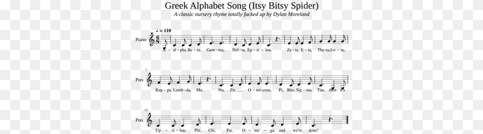 Alphabet Song Piano Sheet, Gray Png Image