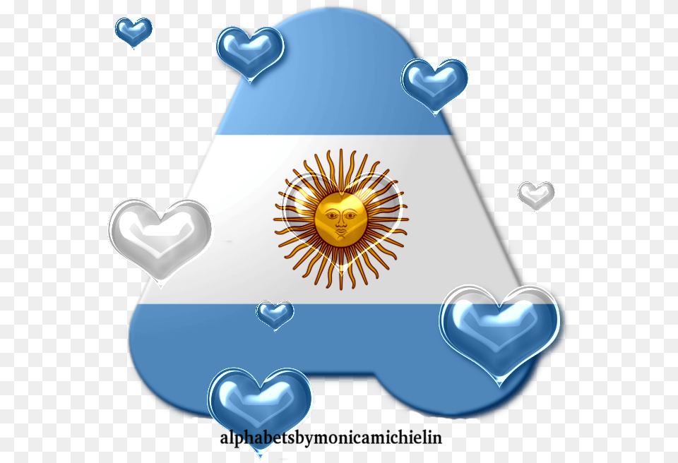 Alphabets By Monica Michielin Argentina Flag Alphabet And Heart, Logo, Art, Graphics Free Transparent Png