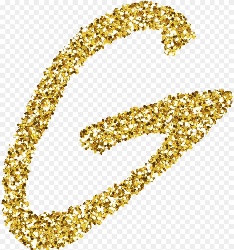 Alphabetstickers G Gold Glitter Sticker By Rachel2274 Dot, Accessories, Jewelry, Necklace, Text Png Image