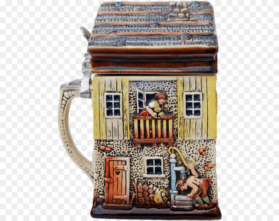 Alpine House 3d Beer Stein Pottery, Cup, Person, Art, Painting Free Png