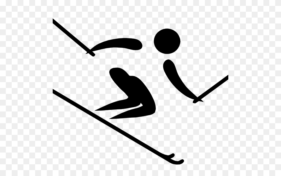 Alpine Skiing, People, Person, Stencil, Silhouette Free Png Download