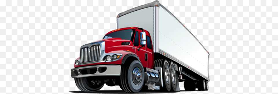 Als Electronic Locks Semi Truck Cartoon, Trailer Truck, Transportation, Vehicle, Moving Van Png