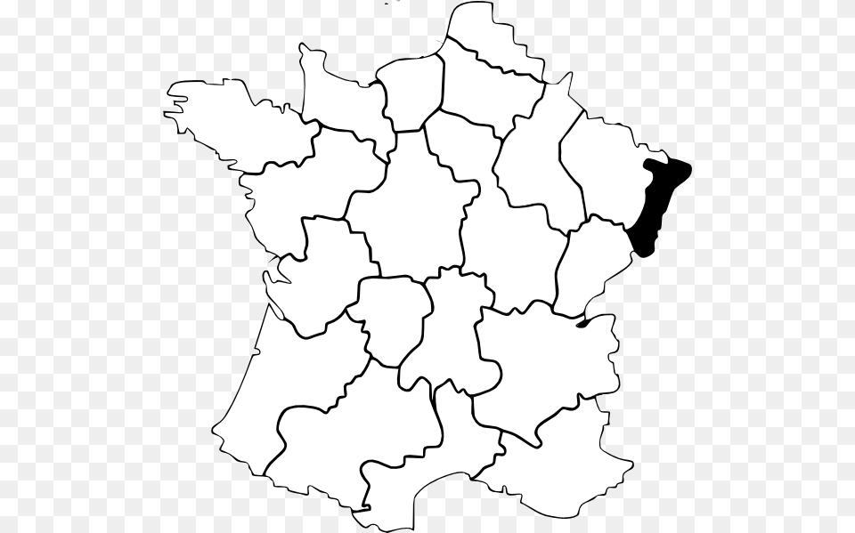 Alsace France Map Svg Clip Arts White Map Of France Transparent, Chart, Plot, Atlas, Diagram Png