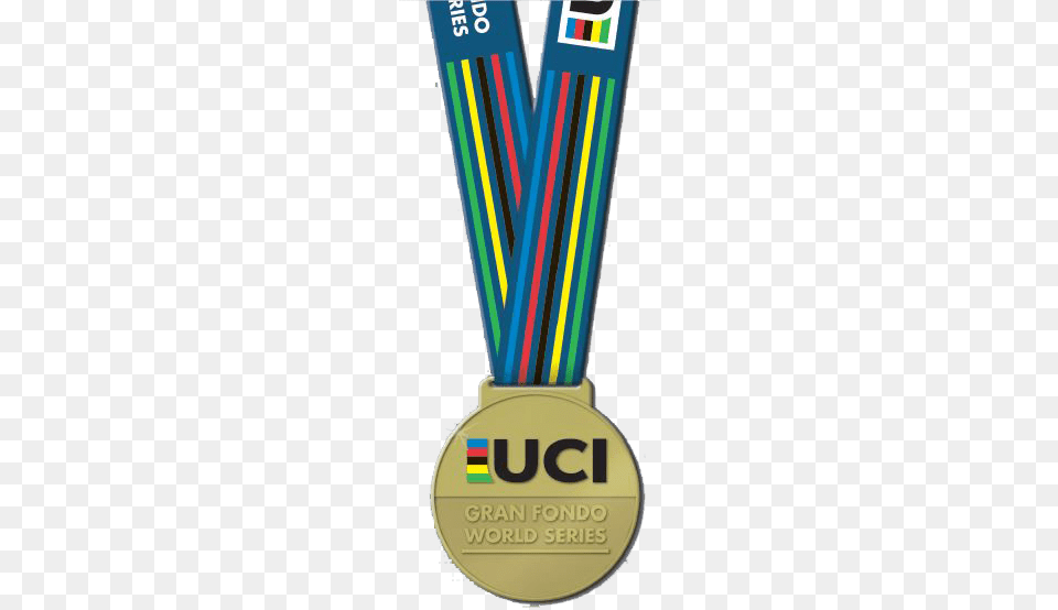 Also 1st Place Age Group Winners Will Receive A Uci Uci Gran Fondo Medal, Gold, Gold Medal, Trophy Free Png Download