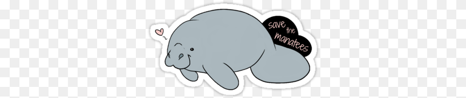 Also Buy This Artwork On Stickers Sticker, Animal, Mammal, Manatee Free Png Download