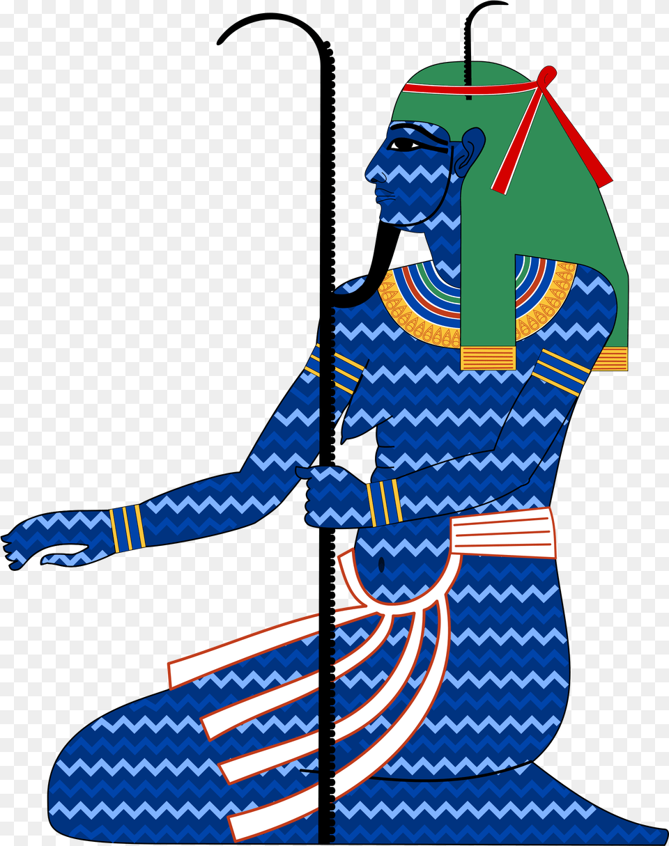 Also Look At The Blue Wavy Lines Nun Egyptian God, Art, Adult, Female, Person Free Png