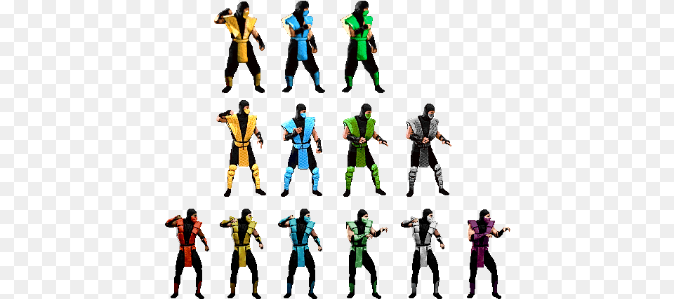 Also The Palette Swapped Ninjas Change Their Look In Mortal Kombat Arcade Sprites, Adult, Male, Man, Person Png