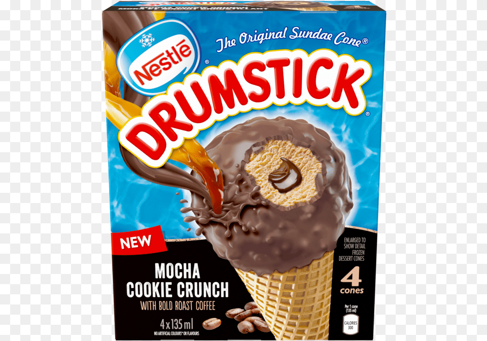 Alt Text Placeholder Drumstick Mocha Cookie Crunch, Advertisement, Cream, Dessert, Food Free Transparent Png