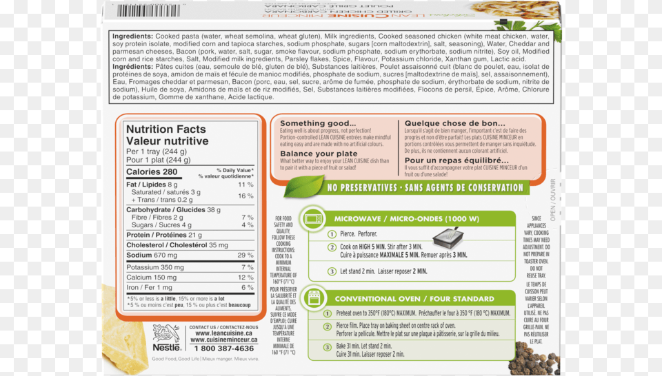 Alt Text Placeholder Lean Cuisine Nutrition Facts, Menu, Page Png