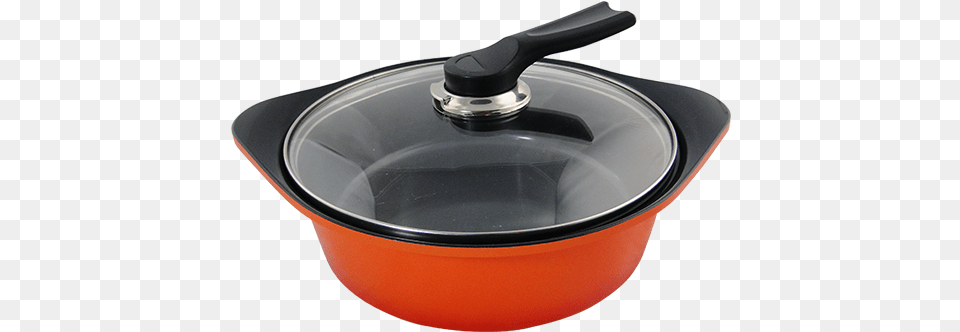 Aluminium Die Cast Coating Casserole With Glass Lid Lid, Cooking Pan, Cookware, Appliance, Device Free Png