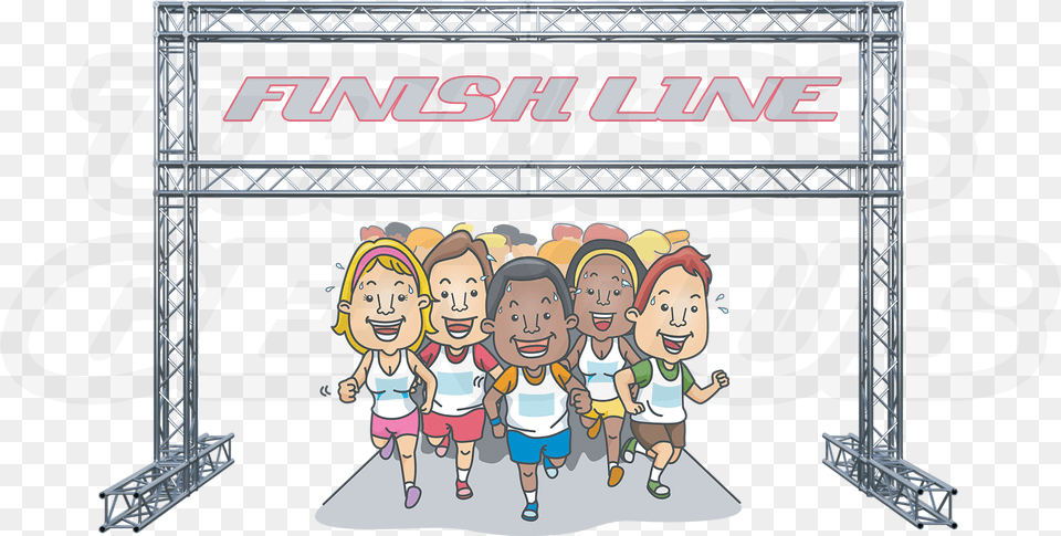 Aluminum Truss Start And Finish Line Marathon Finish Line Clipart, Stage, Baby, Book, Comics Png