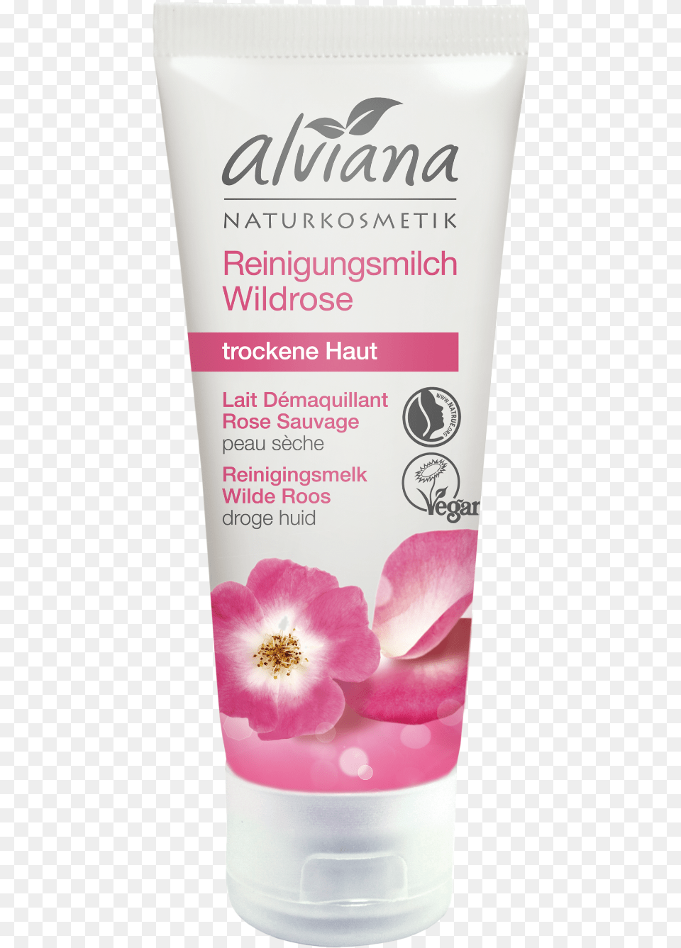 Alviana Naturkosmetik Wild Rose Cleansing Milk Body Wash, Bottle, Flower, Lotion, Petal Free Transparent Png