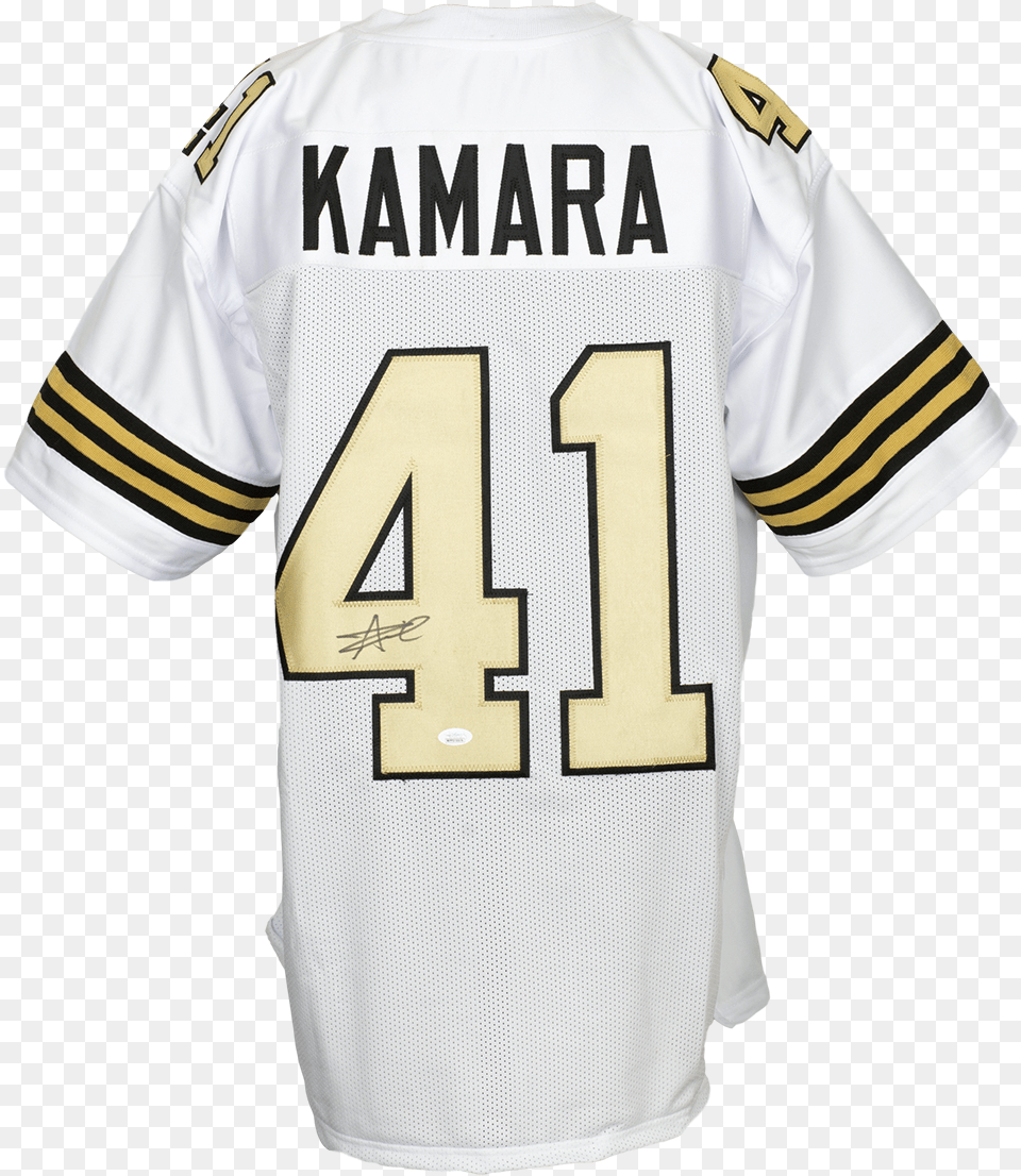 Alvin Kamara Signed Custom White And Gold Pro Style Jersey Jsa Itp Short Sleeve, Clothing, Shirt, T-shirt Free Png Download