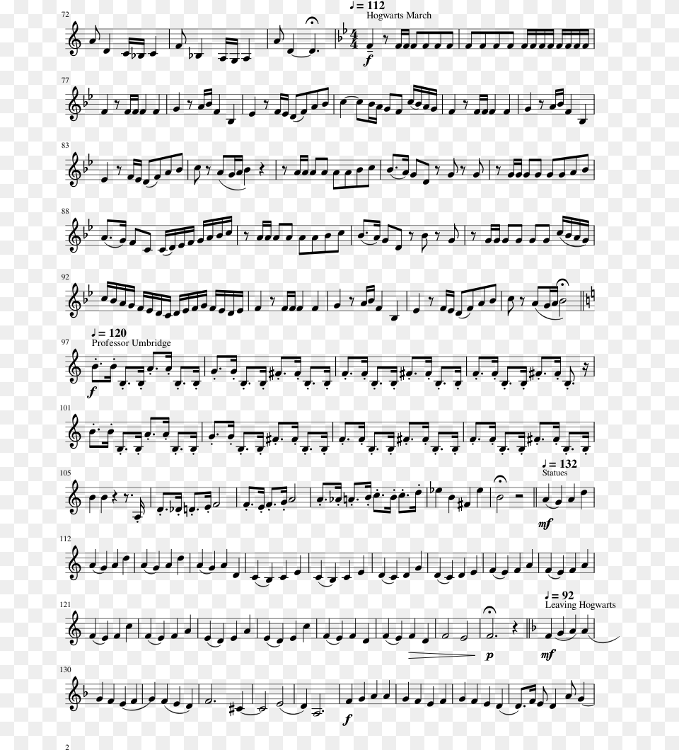 Always A Harry Potter Medley Sheet Music Composed By Friends Marshmello Violin Sheet Music, Gray Png