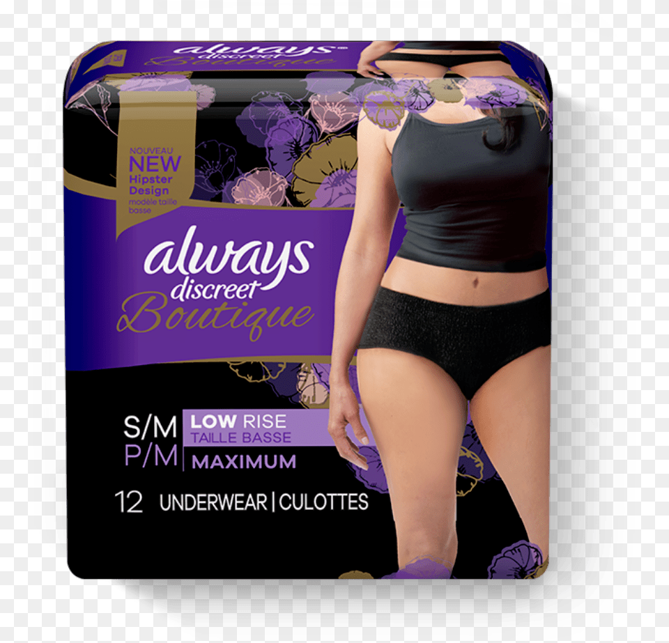 Always Discreet Boutique Incontinence Always Pads, Adult, Person, Woman, Female Png Image