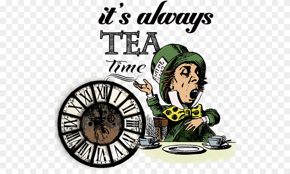 Always Tea Time Mad Hatter, Publication, Book, Adult, Person Free Png