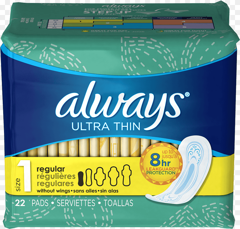 Always Ultra Thin Size 1 Regular Pads Without Wings Always Ultra Thin Pads Without Wings, Tape, Weapon Free Png