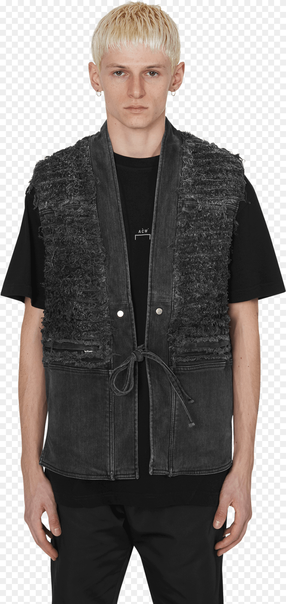 Alyx X Blackmeans Denim Black Hi Res Black Broken Heart Shirt, Clothing, Lifejacket, Vest, Adult Free Png Download