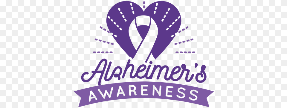 Alzheimers Awareness Ribbon Heart Language, Purple, Logo Png