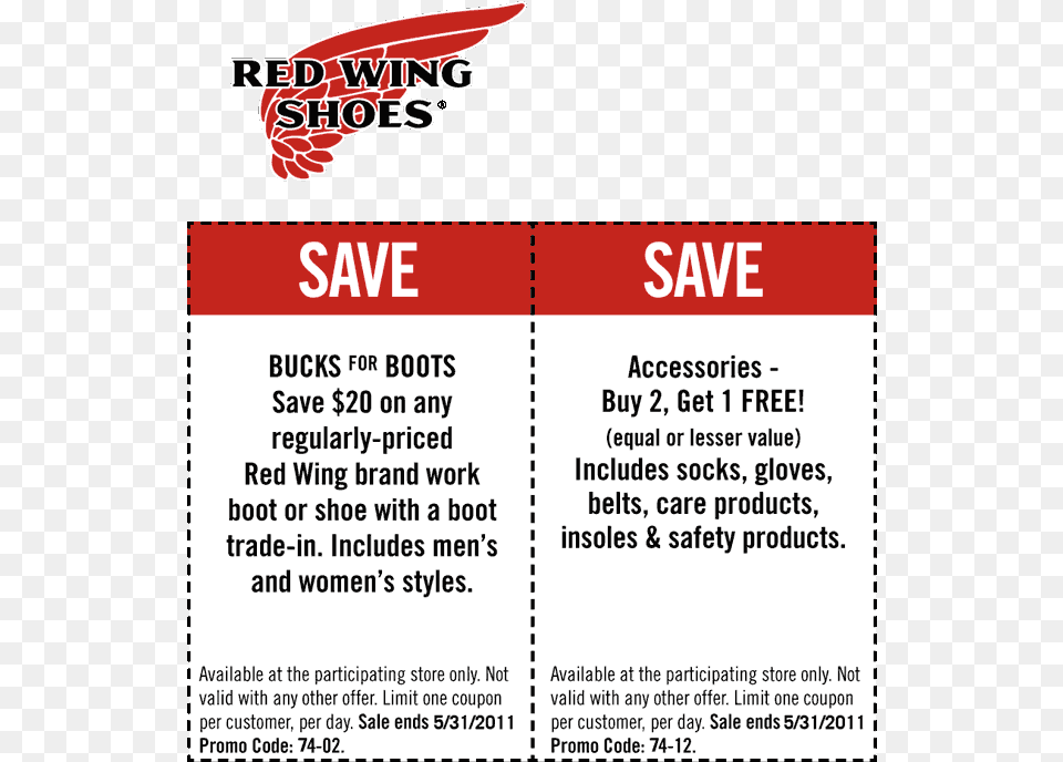 Am 0 Coupon Print Red Wing Coupon 2018, Advertisement, Poster, Text, Paper Png Image